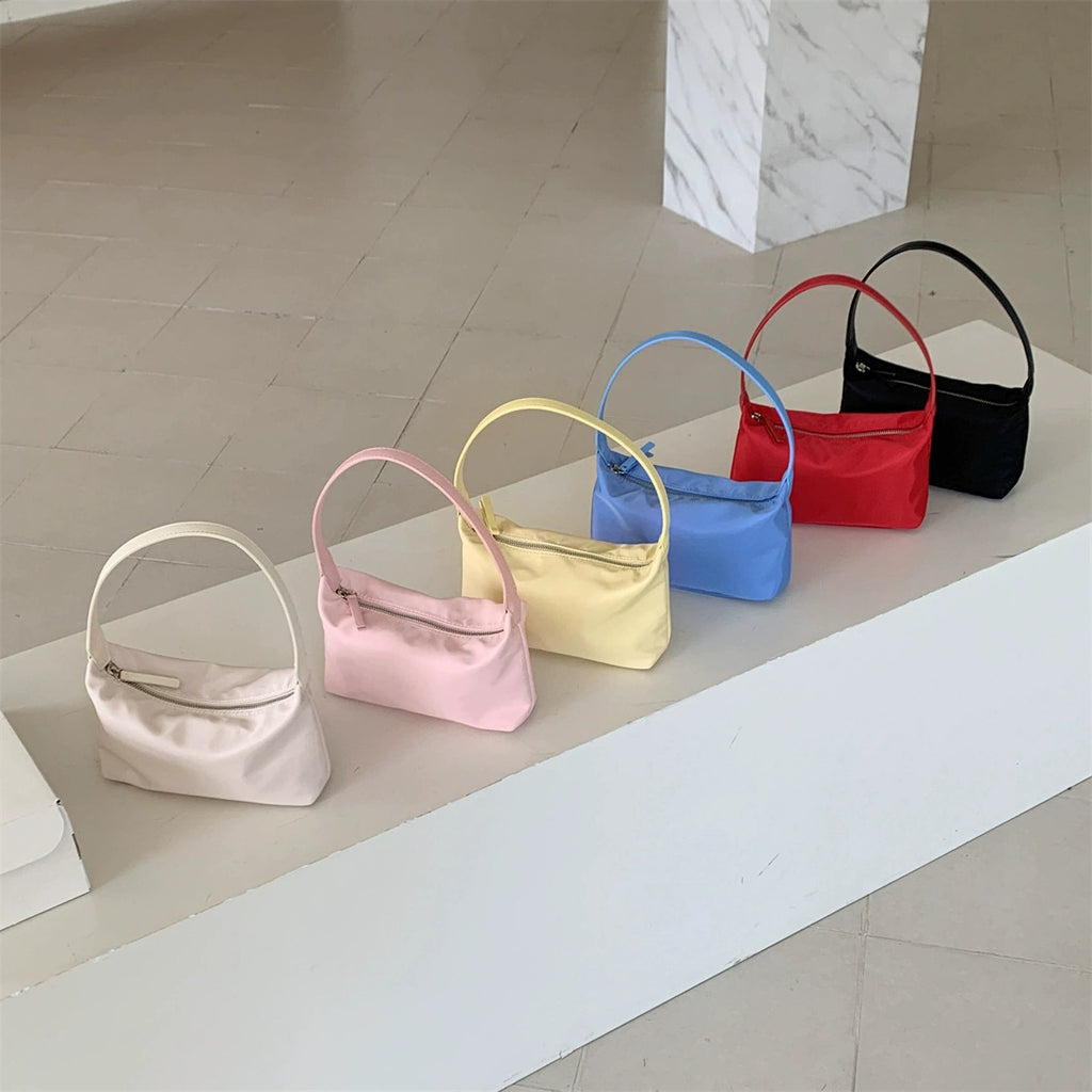 2026 Minimal Nylon Underarm Baguette Bag