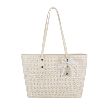French Seaside Woven Straw Tote Bag